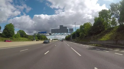 Rear Side View Of Driving Plate M25 London Stock Footage 82343259