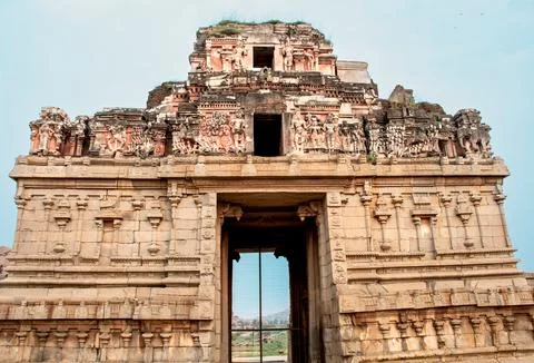 Rear side view of Gate of Krishna tempel Foto stock