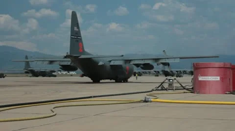 Rear of US Air Force C130 (HD) c 스톡 동영상 11898009
