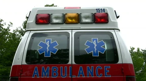 Rear view of an ambulance Video stock 98099