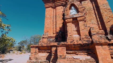 Rear View of Ancient Po Klong Garai Cham Main Tower Vietnam Stock Footage 335654277