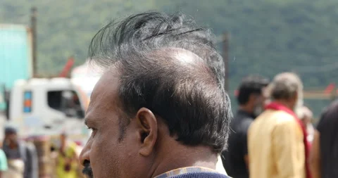 Rear view of Bald head man Stock Footage 326781092