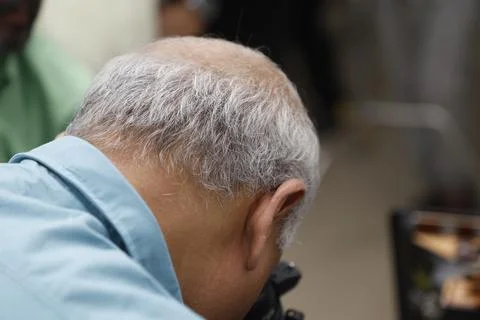 Rear view of Bald head man Stock Photos