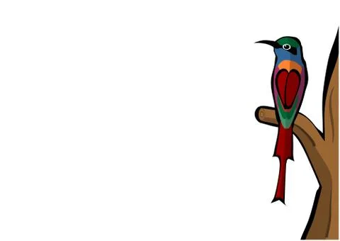 Rear view of bee eater over tree branch Illustrazione stock
