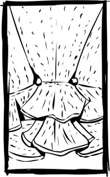 Rear View of Bodice Outline Stock Illustration