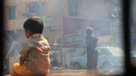 Rear view of boy Stock Footage 35853091