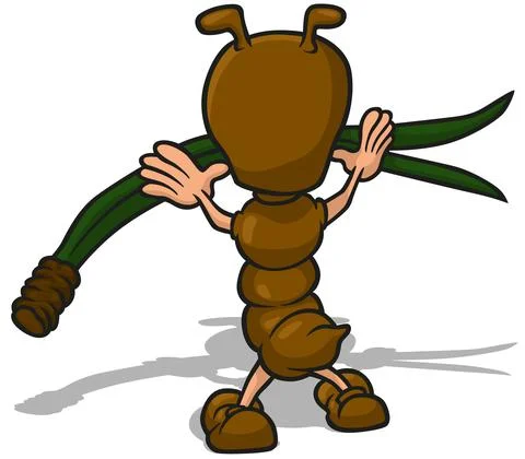 Rear View of a Brown Ant Stock Illustration