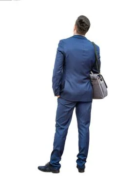 Rear view of businessman in suit. Stock Photos