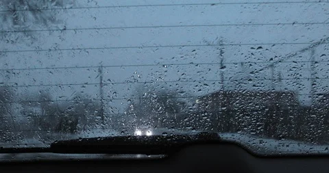 Rear View From Car Mounted Camera When Vehicle Driving Winter Snowy Road Stock Footage 124634131