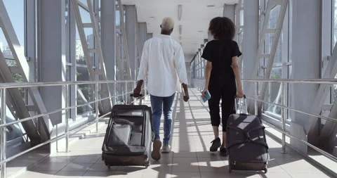 Rear view full length young african american couple mixed race friends husband Stock-Footage 144326215