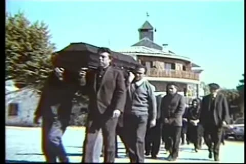 Rear view of funeral procession Stock-Footage 11354848