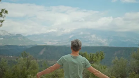rear view inspired man walking outdoors ... | Stock Video | Pond5