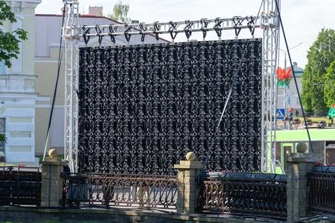Rear view of a large LED video screen Foto stock