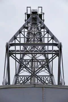 Rear view Loading crane for loading and unloading of ships Stock Photos