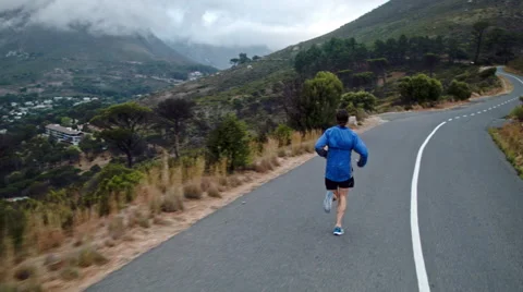 Rear view man exercising Stock Footage 53084876