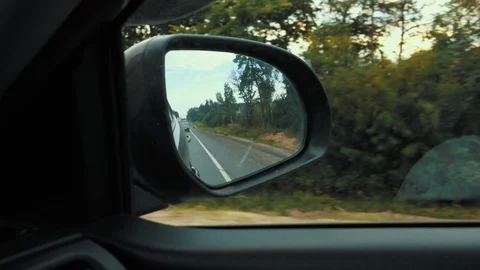 Rear-View Mirror In Car Stock Footage 93673018