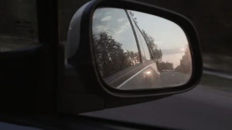 Rear-view mirror in the car Stock Footage 106984820