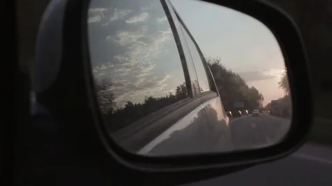 Rear-view mirror in the car Stock Footage 106984872