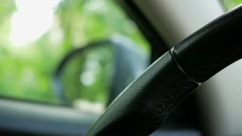 Rear view mirror opens. Electronic mirrors. Modern car Stock Footage 134402586