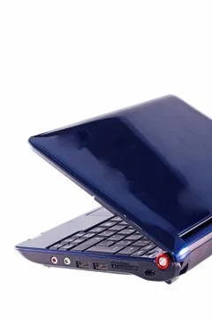 Rear view of open laptop computer Illustrazione stock