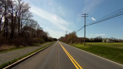 Rear view of road from car Stock Footage 8557689