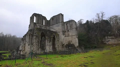 Rear view of Roche Abbey from the footpath Stock Footage 321474344