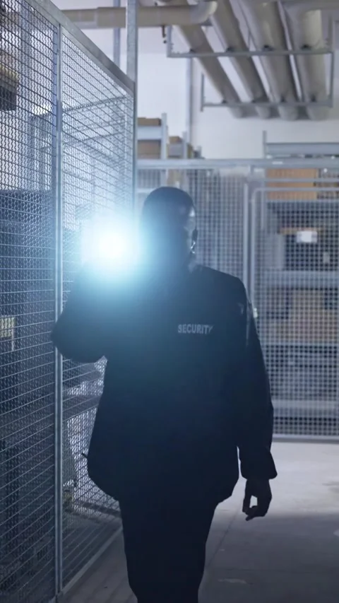 Warehouse Security Guard Stock Video Footage | Royalty Free Warehouse ...