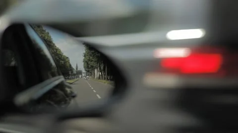 Rear View through Back Mirror Stock Footage 47827822
