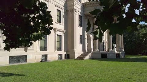 Rear View of Vanderbilt Mansion Stock Footage 163854691