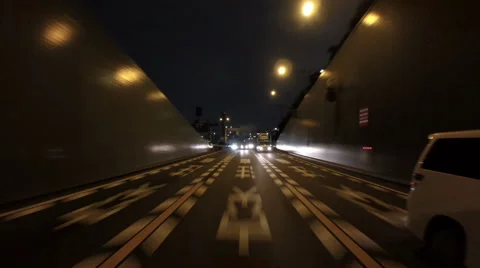 Rear view variation from a car driving through Tokyo cityscape. Stock Footage 61529580