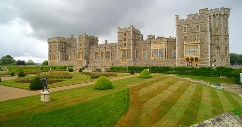 Rear view of Windsor Castle Stock Footage 91685587