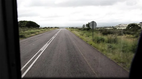 Rear Window View From Bus Stock Footage 39114786