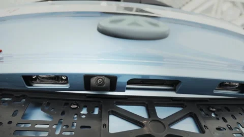Rearview camera. Driver Oasis. The Elegant Ergonomics of a Luxury Vehicle Stock Footage 257764132