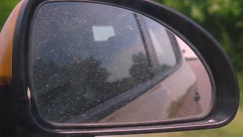 Rearview mirror car. Auto which goes on the road with beautiful views. Stock Footage 102686062