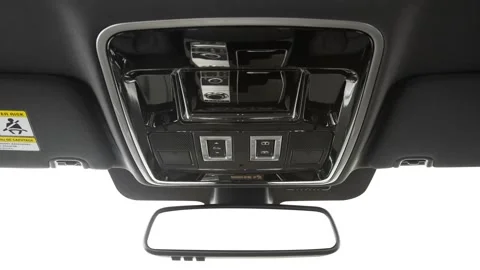 Rearview mirror close up 2016 Land Rover Range Rover LWB Supercharged Stock Footage 159864850