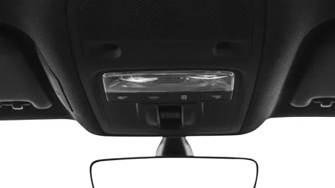 Rearview mirror close up in car interior  2020 Audi A3 Premium 40 TFSI Stock Footage 159833385