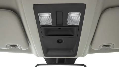 Rearview mirror close up in car interior  2016 RAM 2500 Tradesman Stock Footage 159870679
