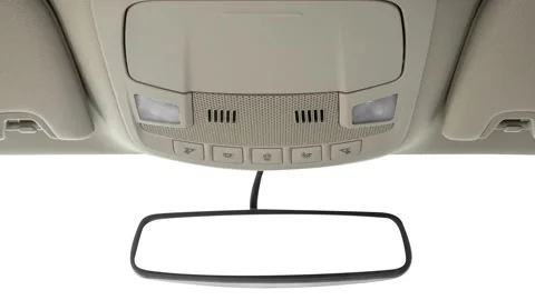 Rearview mirror close up in car interior  2017 Ford Fusion SE Stock Footage 159891591