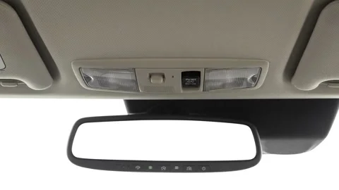 Rearview mirror close up in car interior  2017 Mitsubishi Outlander GT 3.0 S-AWC Video stock 159900457
