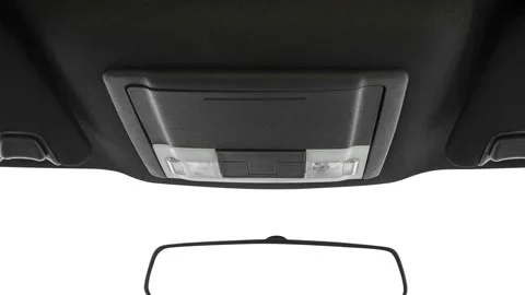 Rearview mirror close up in car interior  2017 Ford Explorer Stock Footage 159901037