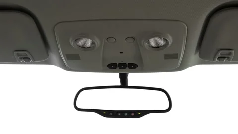 Rearview mirror close up in car interior  2017 Buick Enclave Convenience Group Video stock 159906977