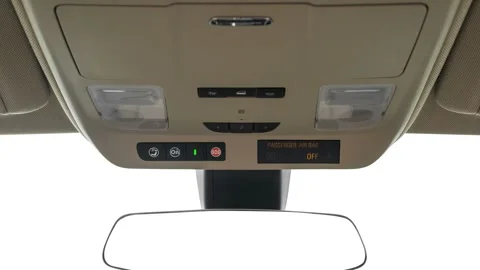 Rearview mirror close up in car interior  2017 Buick Envision Preferred Stock Footage 159913729