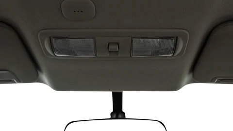 Rearview mirror close up in car interior  2017 Nissan Titan S Stock Footage 159923912