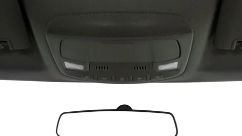 Rearview mirror close up in car interior  2017 Ford F-250 SD XL Stock Footage 159930755