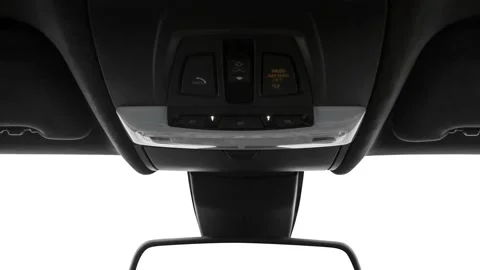 Rearview mirror close up in car interior  2017 BMW X6 M Stock Footage 159935291