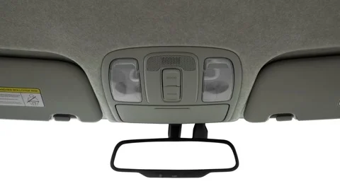 Rearview mirror close up in car interior  2017 Kia Soul EV EV Stock Footage 159936122