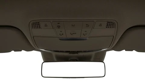 Rearview mirror close up in car interior  2018 Mercedes-Benz E-Class E400 Stock Footage 159961104