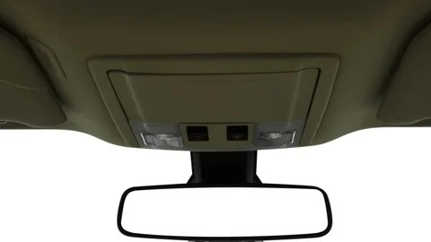 Rearview mirror close up in car interior  2018 Lincoln MKT Reserve Stock Footage 159963748