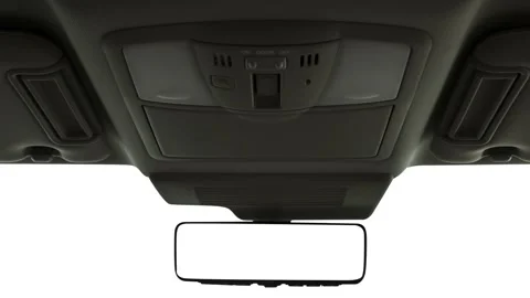 Rearview mirror close up in car interior  2018 Nissan Armada Platinum Stock Footage 159981368