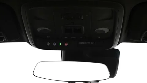 Rearview mirror close up in car interior  2018 Cadillac ATS-V SE Stock Footage 159990807